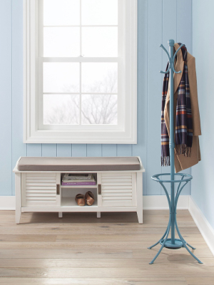 Storage Bench With Slatted Doors - White - Threshold™