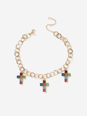 **bright Multicoloured Cross Necklace