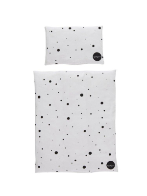 Doll Bed Bedding - Dot - White / Black