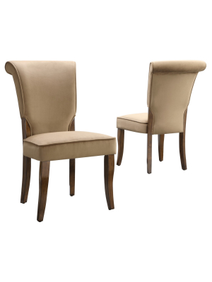 Set Of 2 Pershing Dining Chair Wood Peat - Inspire Q