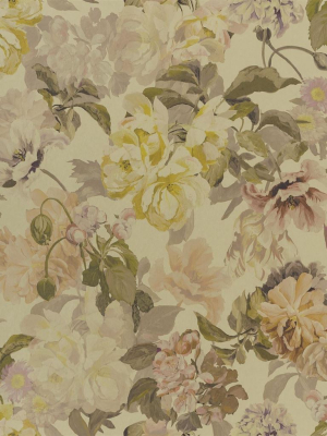 Delft Flower Wallpaper In Gold From The Tulipa Stellata Collection By Designers Guild