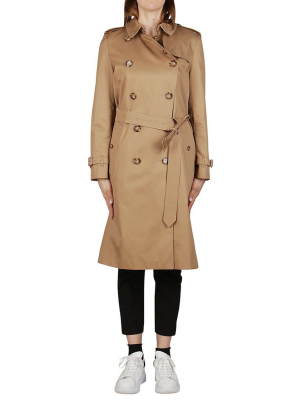 Burberry Kensington Logo Graphic Printed Trench Coat