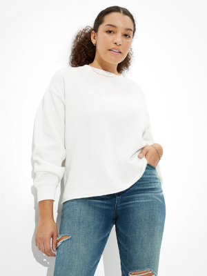 Ae Forever Puff Sleeve Crew Neck Sweatshirt