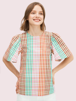 Rainbow Plaid Top