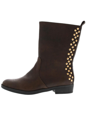 Teresagh006 Brown Studded Back Boot