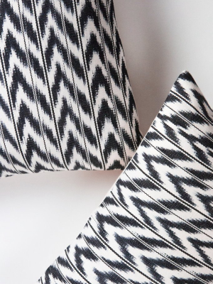 Toto Black + White Ikat Pillow