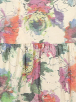 Pinko Floral Print Midi Skirt