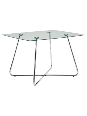 Metal/glass Dining Table - Chrome - Everyroom