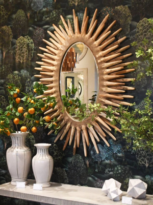 Donatella Oval Mirror Natural