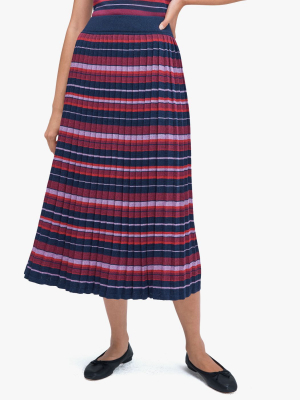 Striped Pleated Skirt