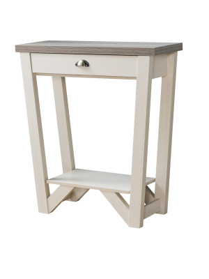 Risa Contemporary 1 Drawer Console Table Ivory /light Oak - Iohomes