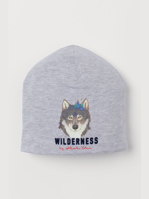 Printed Fleece-lined Hat