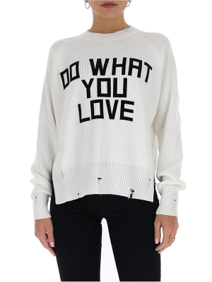 Golden Goose Deluxe Brand Slogan Ripped Sweatshirt