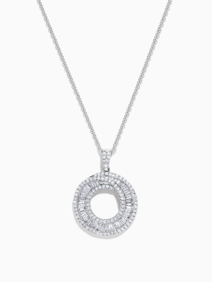 Effy Classique 14 Karat White Gold Diamond Pendant, 0.77 Tcw