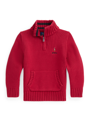 Cotton Quarter-zip Sweater