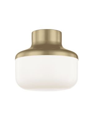 Livvy 9" 1 Light Flush Mount - Aged Brass