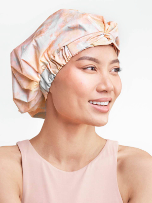 Recycled Polyester Luxe Shower Cap - Sunset Tie Dye