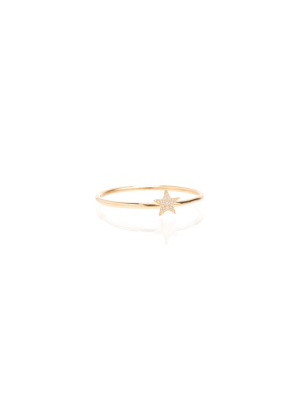 14k Itty Bitty Pave Star Ring