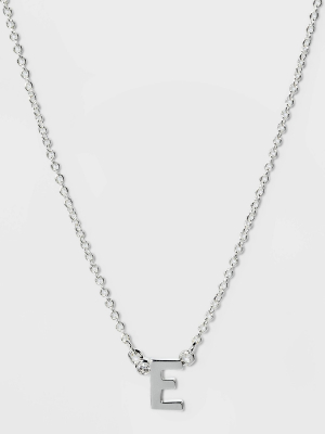 Silver Plated Initial Necklace - A New Day™ Silver