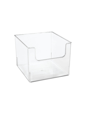 Mdesign Plastic Bathroom Storage Organizer Basket Bin, 4 Pack - Clear