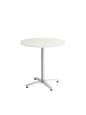 Union & Scale 30in Laminate Round Table With X-base Silver Mesh 54007