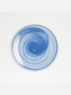 Swirl Blue Glass Salad Plate