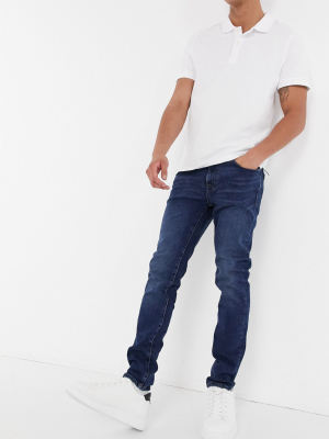 Selected Homme Skinny Jeans Organic Cotton In Mid Blue