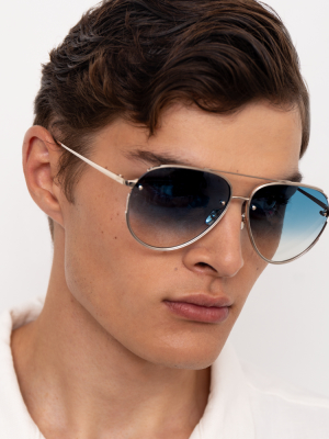 Russo Aviator Sunglasses In Light Gold