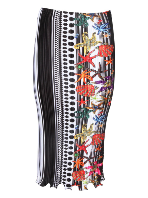 Versace Printed Pleated Skirt