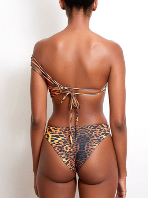 Keva J Sumptuous Asymmetrical Bikini Bottom In Cheetah