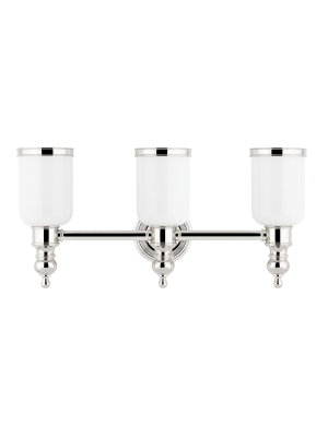 Hudson Valley Lighting Chatham 3-bulb Vanity Lamp - Polished Nickel & Opal Glossy