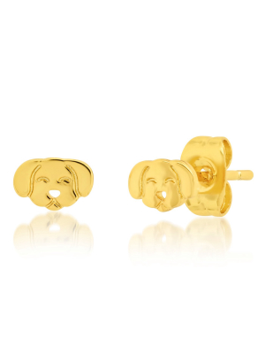 Tai Simple Gold Dog Post Earrings