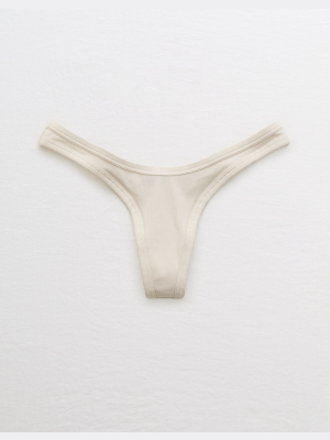 Aerie Ribbed High Cut Thong Underwear