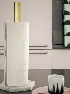 Brass Hexagon Paper Towel Stand