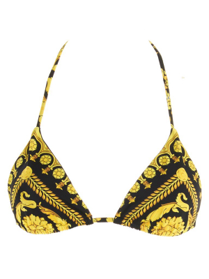 Versace Baroque Print Triangle Bikini Top