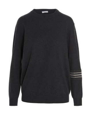 Brunello Cucinelli Stripe Detail Crewneck Jumper