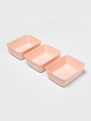 3pk Medium Storage Trays Feather Peach - Room Essentials™