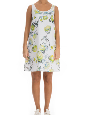 Lime Rose Print Linen Night Dress