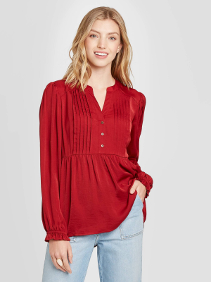 Women's Balloon Long Sleeve Blouse - Knox Rose™