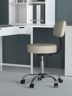 Caressoft Medical Stool With Back Cushion Beige - Boss Office Products