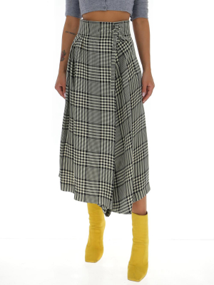 Chloé Check Print Midi Skirt