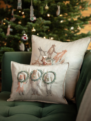 Christmas Wreath Trio Pocket Pillow