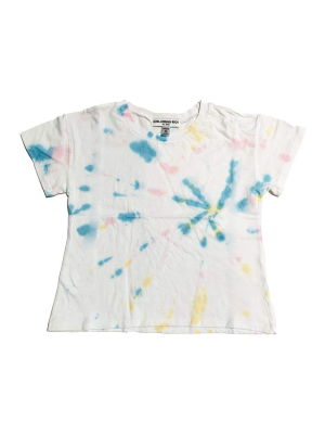 Rainbow Tie Dye Youth Size Crop Tee