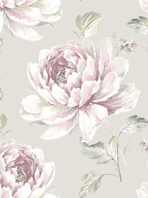 Jarrow Floral Wallpaper In Purples And Metallic By Carl Robinson For Seabrook Wallcoverings