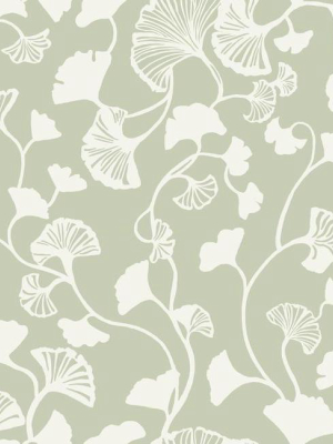 Gingko Trail Wallpaper In Green From The Botanical Dreams Collection By Candice Olson For York Wallcoverings