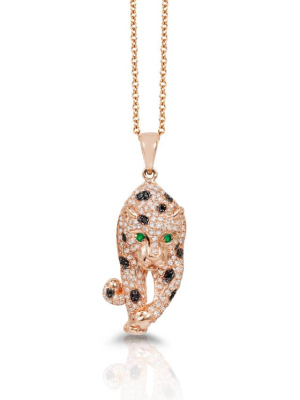 Effy Signature 14k Rose Gold Diamond & Emerald Pendant, 0.79 Tcw