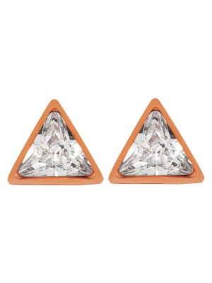 Elya® Triangle Stud Earrings With Cubic Zirconia