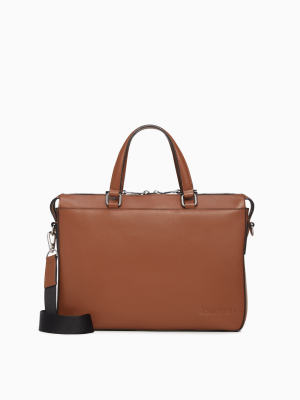 Refined Leather Slim Briefcase