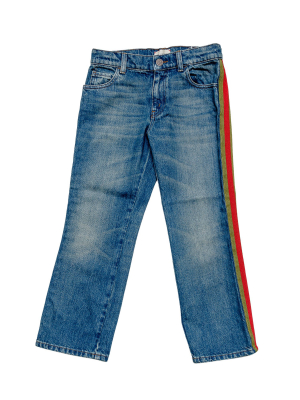 Gucci Kids Web Stripe Jeans