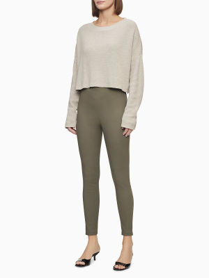 Modern Comfort Solid Zip Ankle Pants